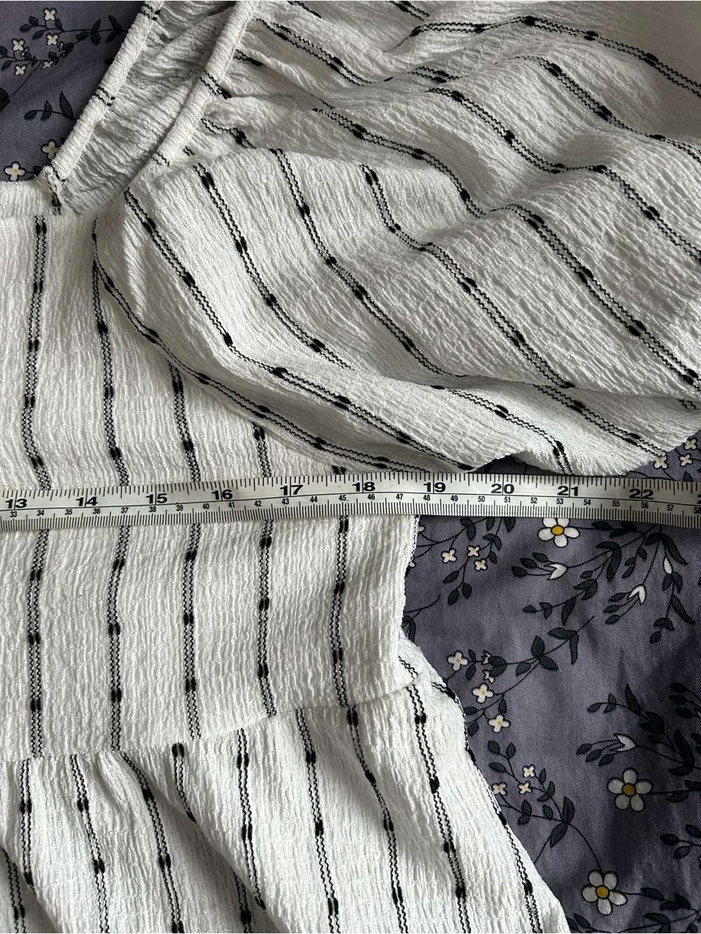 Madewell White Stripe Puff Sleeve Smocked Top - Picture 3 of 7